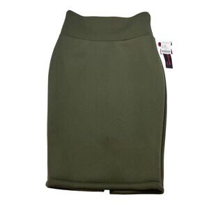 Silhouette NYC Women’s Pencil Skirt Knee Length Olive Size Medium New Pull On